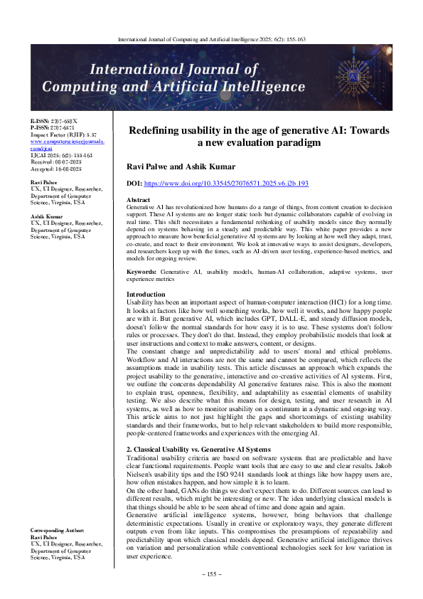 (PDF) Redefining usability in the age of generative AI: Towards a new ...
