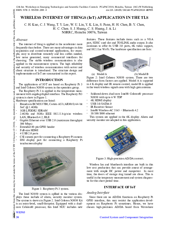 (PDF) WIRELESS INTERNET OF THINGS (IoT) APPLICATION IN THE TLS