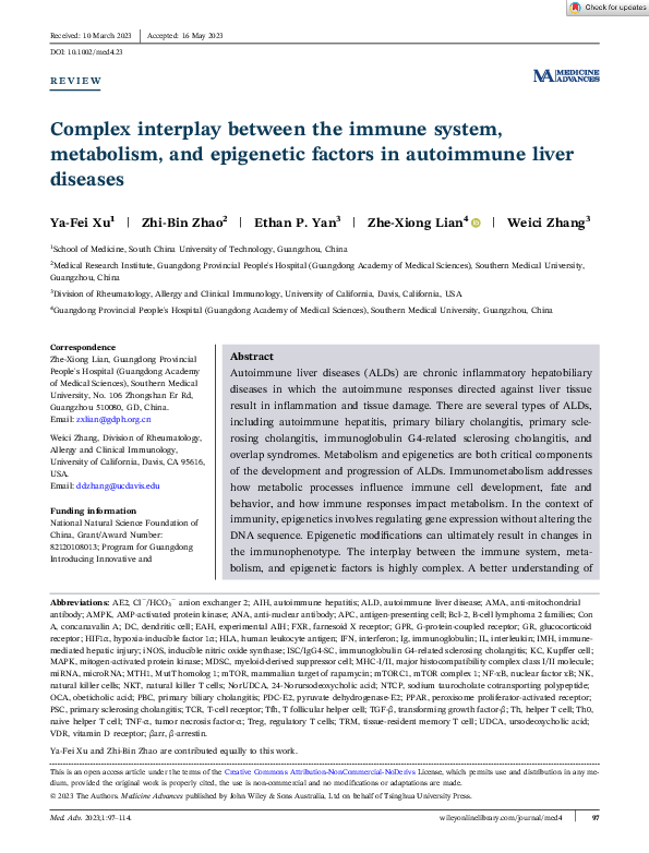 (PDF) Complex interplay between the immune system, metabolism, and ...