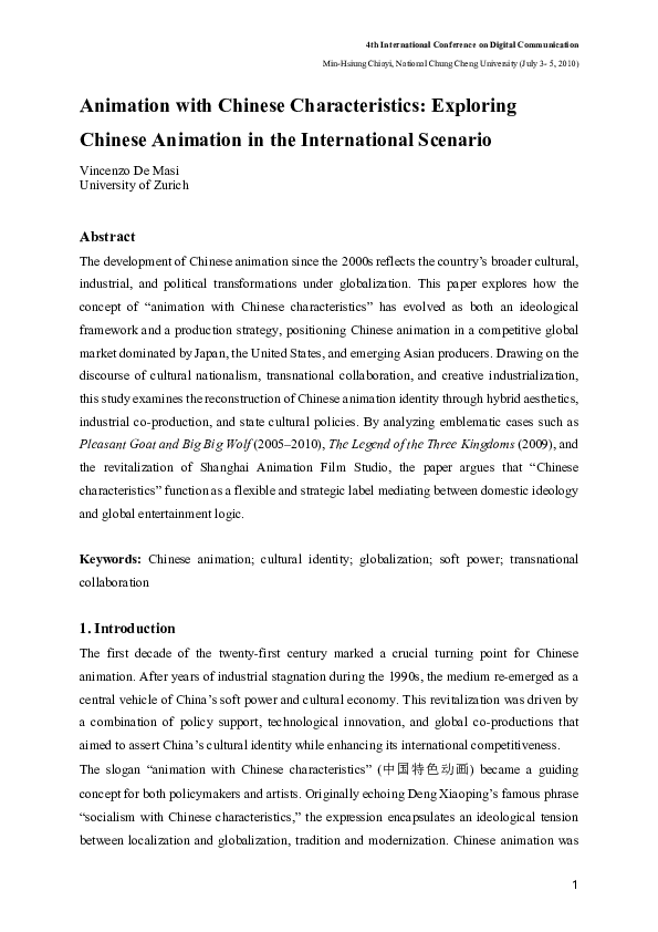 (PDF) Animation with Chinese Characteristics: Exploring Chinese ...