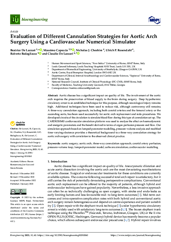 (PDF) Evaluation of Different Cannulation Strategies for Aortic Arch ...