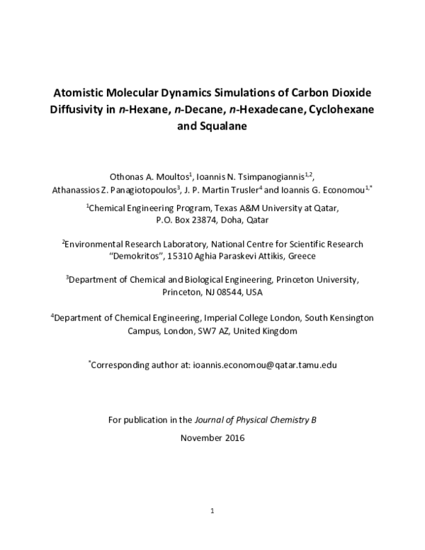 (PDF) Atomistic Molecular Dynamics Simulations of Carbon Dioxide ...