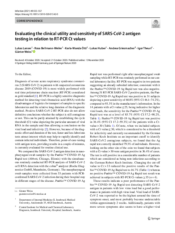 (PDF) Evaluating the clinical utility and sensitivity of SARS-CoV-2 ...