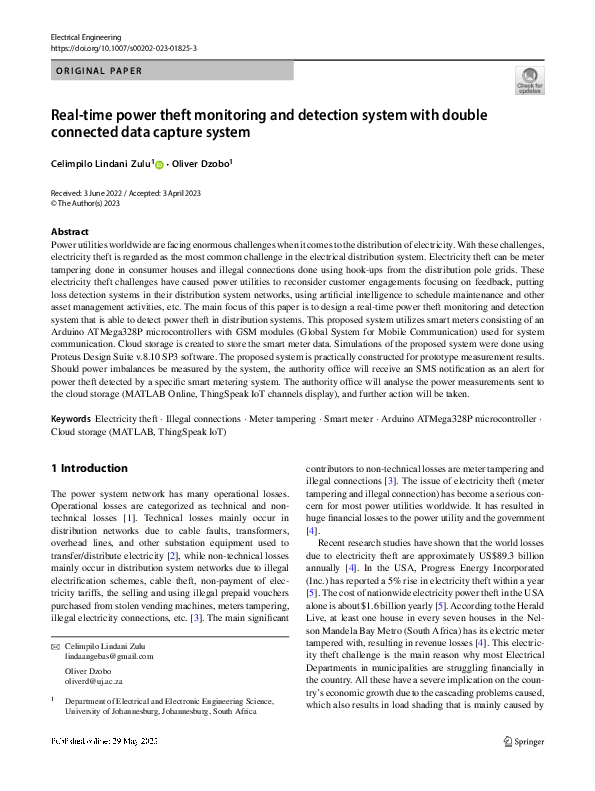(PDF) Real-time power theft monitoring and detection system with double ...