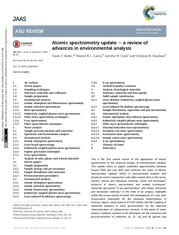 (PDF) Atomic spectrometry update – a review of advances in ...