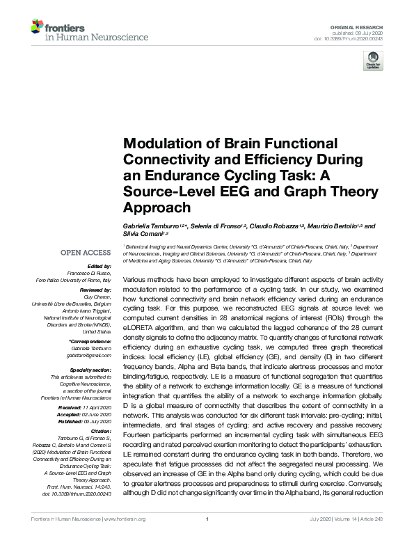 (PDF) Modulation of Brain Functional Connectivity and Efficiency During ...