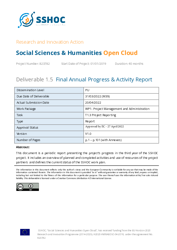 (PDF) D1.5 Final Annual Progress & Activity Report