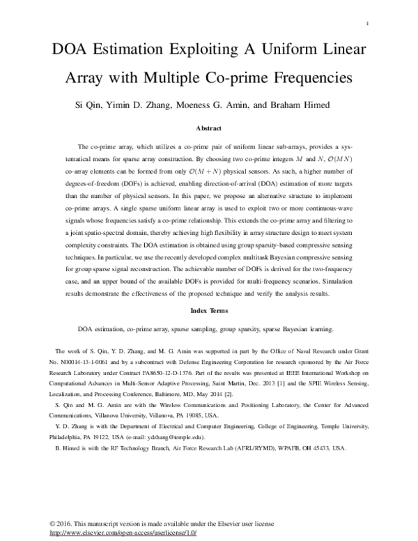 (PDF) DOA estimation exploiting a uniform linear array with multiple co ...