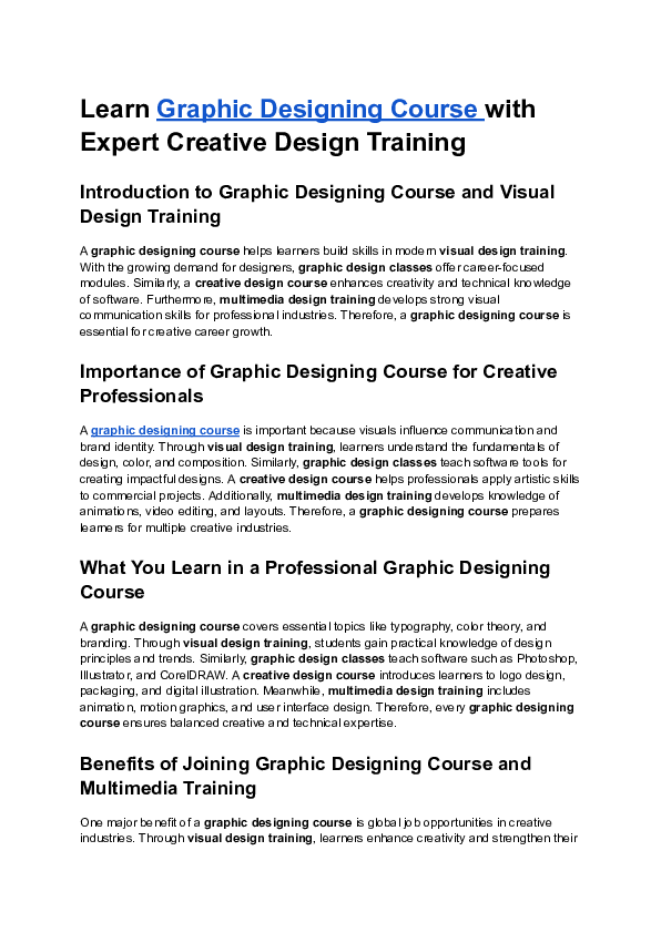 (PDF) Learn Graphic Designing Course with Expert Creative Design ...