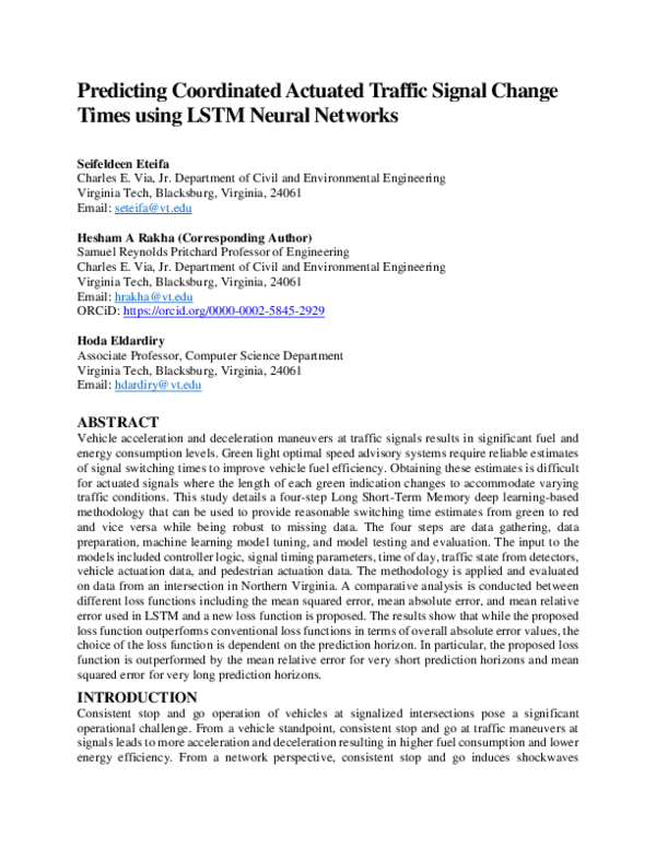 (PDF) Predicting Coordinated Actuated Traffic Signal Change Times using ...