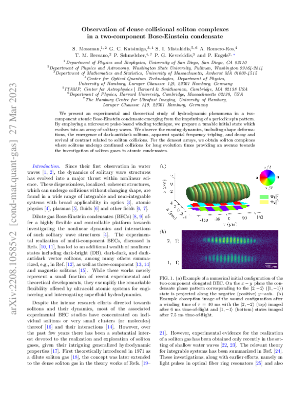 (PDF) Observation of dense collisional soliton complexes in a two ...