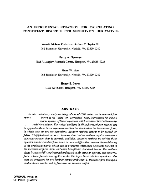 (PDF) An incremental strategy for calculating consistent discrete CFD ...