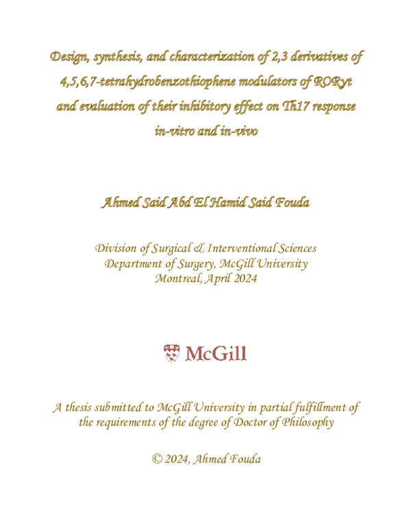 PDF) Design, synthesis, and characterization of 2,3 derivatives of