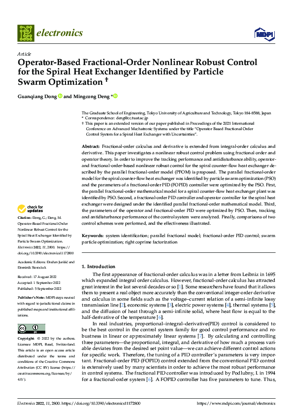 (PDF) Operator-Based Fractional-Order Nonlinear Robust Control for the ...