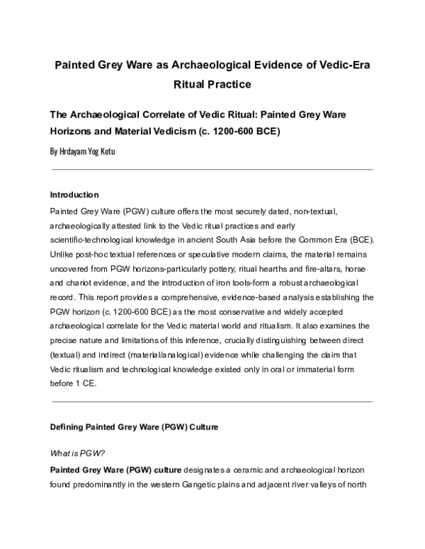 (PDF) Research Painted Grey Ware as Archaeological Evidence of Vedic ...