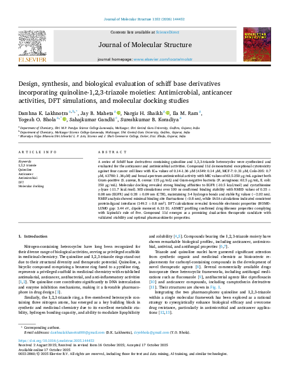 (PDF) Design, Synthesis, and Biological Evaluation of Schiff Base ...