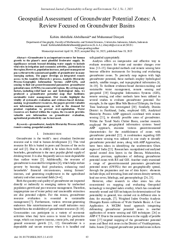 (PDF) Geospatial Assessment of Groundwater Potential Zones: A Review ...