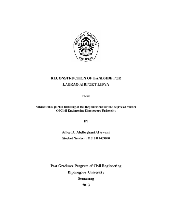 (PDF) Reconstruction of Landside for Labraq Airport Libya