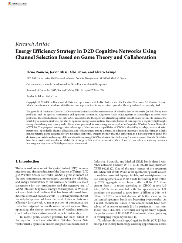 (PDF) Energy Efficiency Strategy in D2D Cognitive Networks Using ...