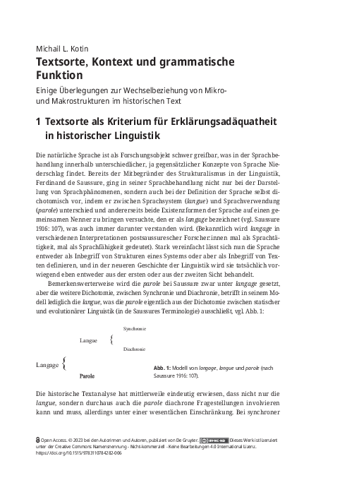 (PDF) Textsorte, Kontext und grammatische Funktion
