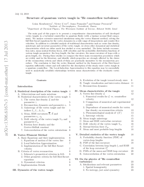 (PDF) Structure of a quantum vortex tangle in 4 He counterflow turbulence