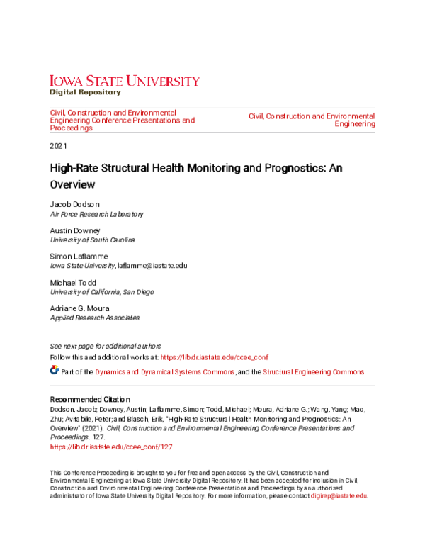 (PDF) High-Rate Structural Health Monitoring and Prognostics: An Overview