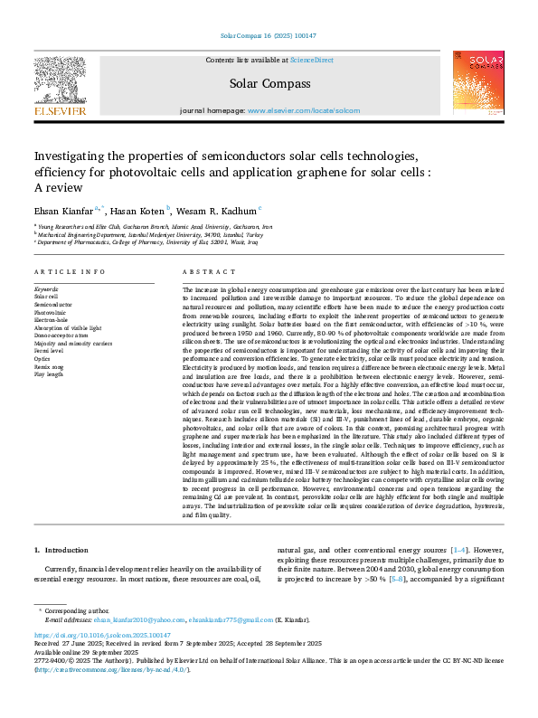 (PDF) Investigating the properties of semiconductors solar cells ...