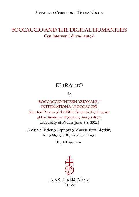 (PDF) F. Ciabattoni - T. Nocita, BOCCACCIO AND THE DIGITAL HUMANITIES