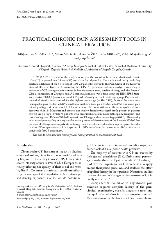 (PDF) Practical Chronic Pain Assessment Tools in Clinical Practice