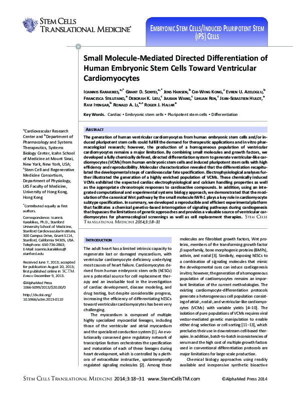 (PDF) Small Molecule-Mediated Directed Differentiation of Human ...