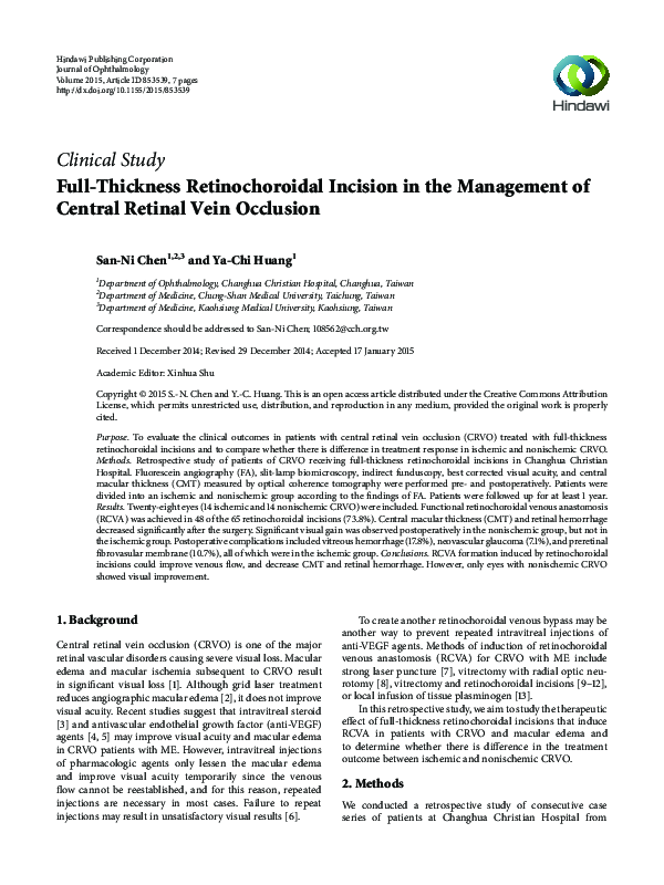 (PDF) Full-thickness retinochoroidal incision in the management of ...