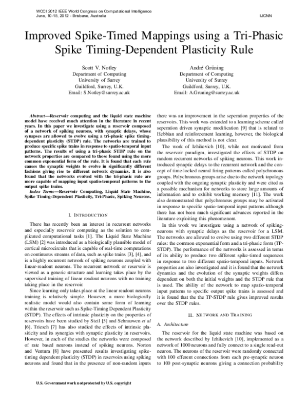 (PDF) Improved spike-timed mappings using a tri-phasic spike timing ...