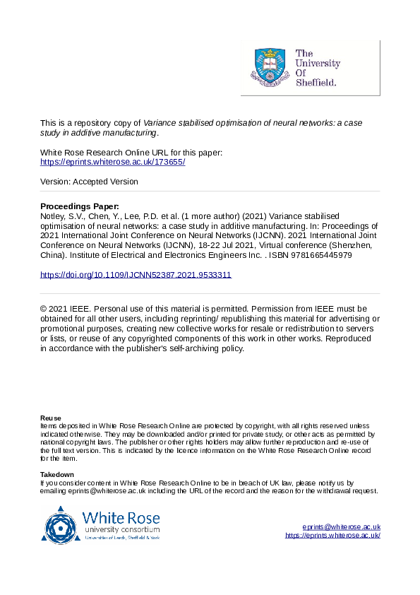 (PDF) Variance Stabilised Optimisation of Neural Networks: A Case Study ...
