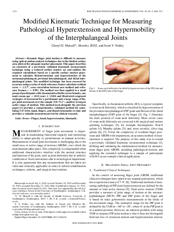 (PDF) Modified Kinematic Technique for Measuring Pathological ...