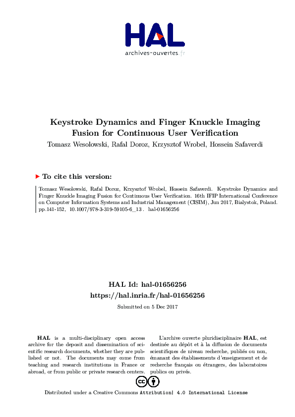 (PDF) Keystroke Dynamics and Finger Knuckle Imaging Fusion for ...