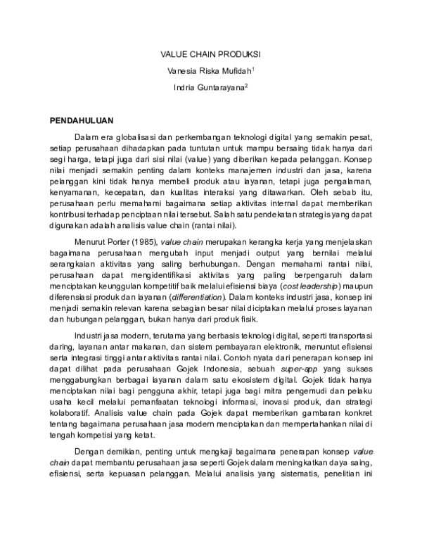 (PDF) VALUE CHAIN PRODUKSI