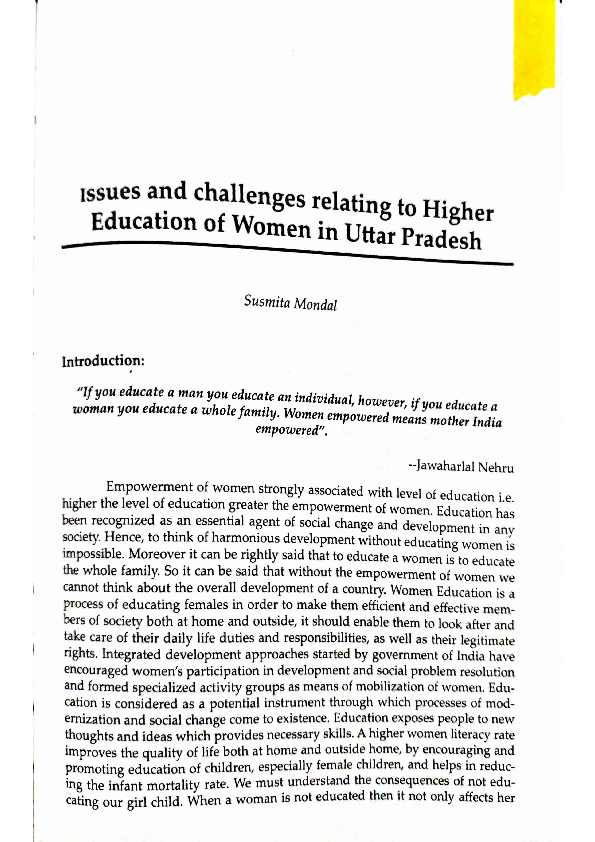 (PDF) Issues and challenges relating to higher education of women in ...