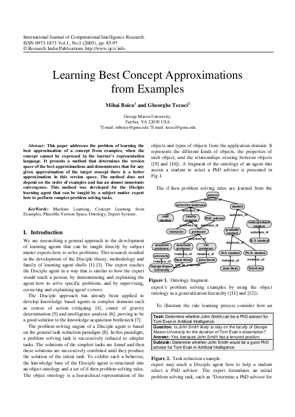 (PDF) Learning Best Concept Approximations from Examples