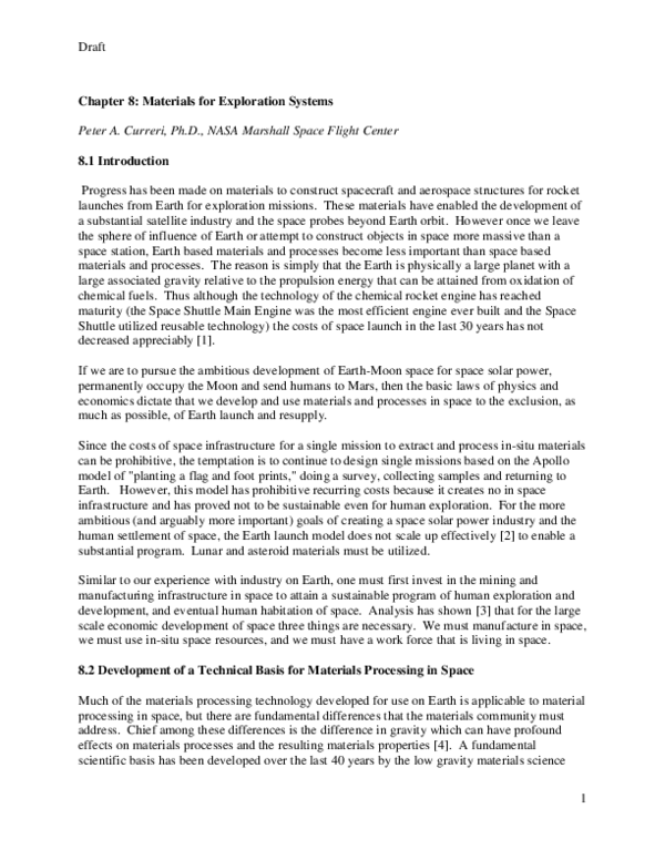 (PDF) Chapter 8: Materials for Exploration Systems