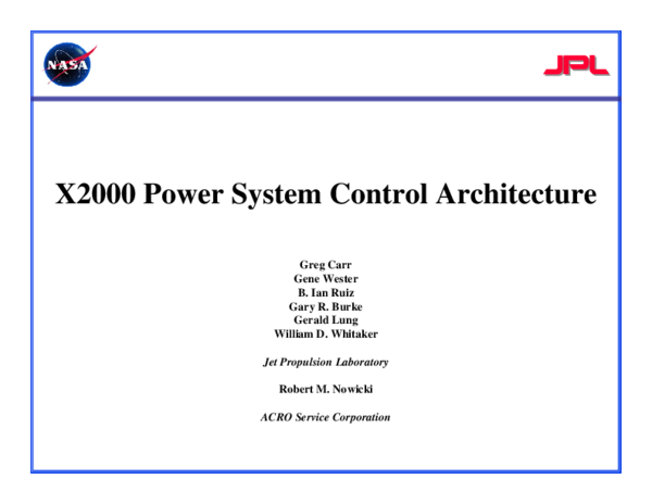 (PDF) X2000 Power System Control Architecture