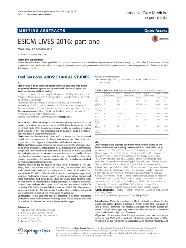 (PDF) ESICM LIVES 2016: part one : Milan, Italy. 1-5 October 2016