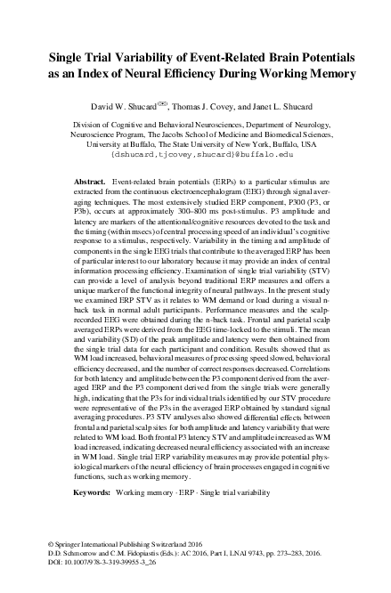 (PDF) Single Trial Variability of Event-Related Brain Potentials as an ...