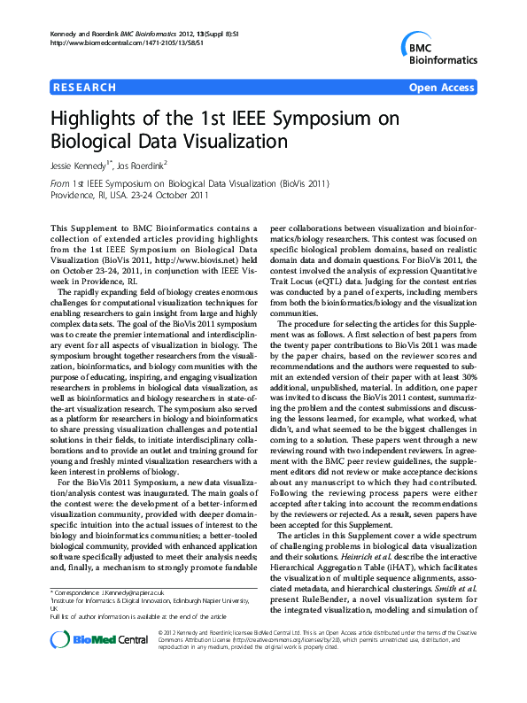 (PDF) Highlights of the 1st IEEE Symposium on Biological Data Visualization