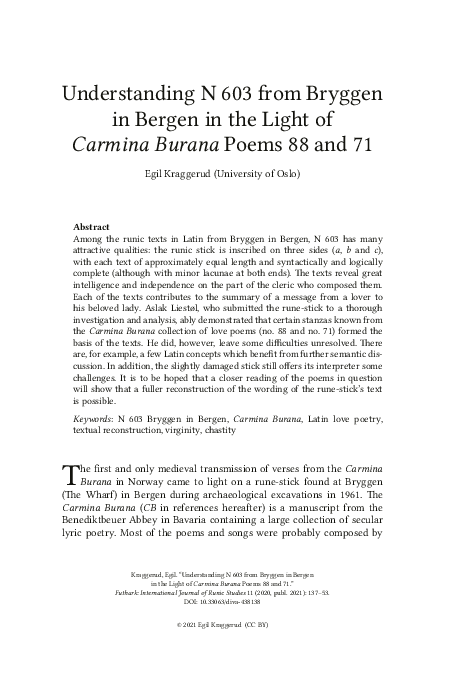 (PDF) Understanding N 603 from Bryggen in Bergen in the Light of ...