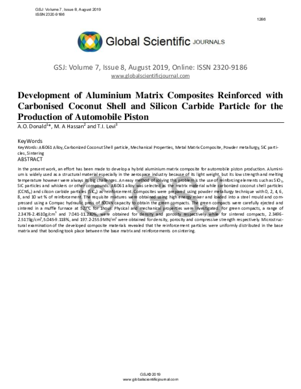 (PDF) Development of Aluminium Matrix Composites Reinforced with ...