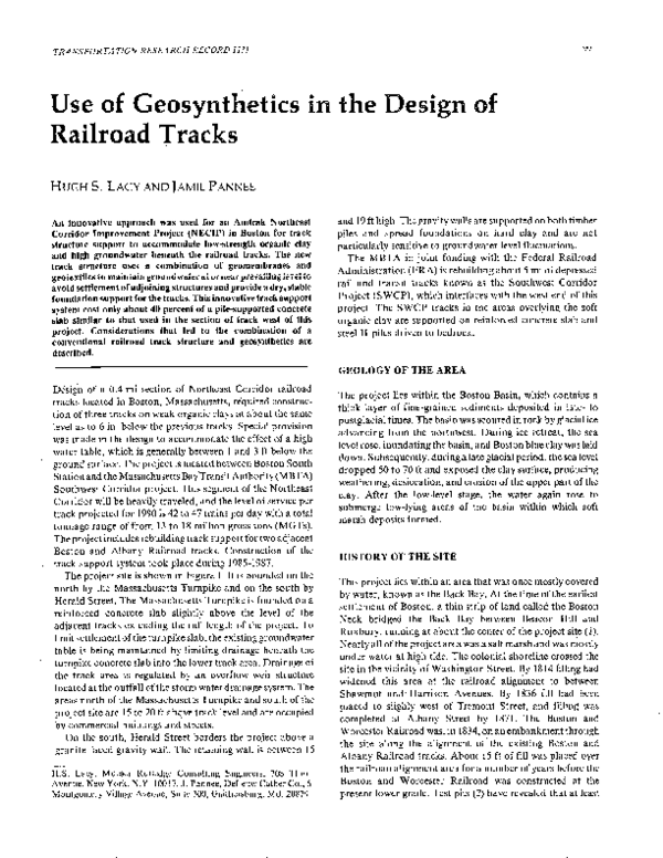 (PDF) Use of Geosynthetics in the Design of Railroad Tracks