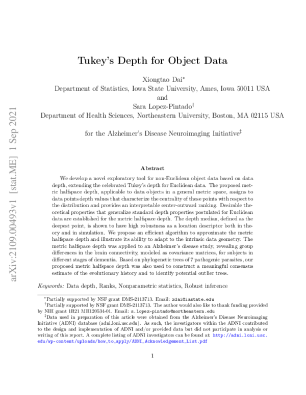 (PDF) Tukey’s Depth for Object Data