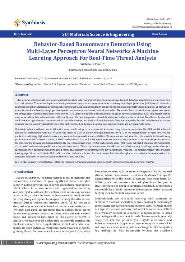 (PDF) Behavior-Based Ransomware Detection Using Multi-Layer Perceptron ...