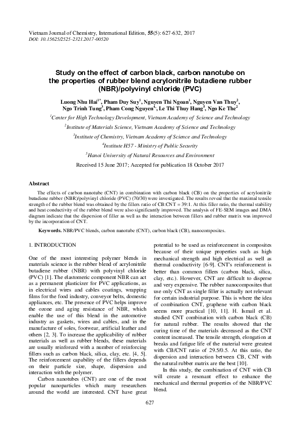 (PDF) Study on the effect of carbon black, carbon nanotube on the ...