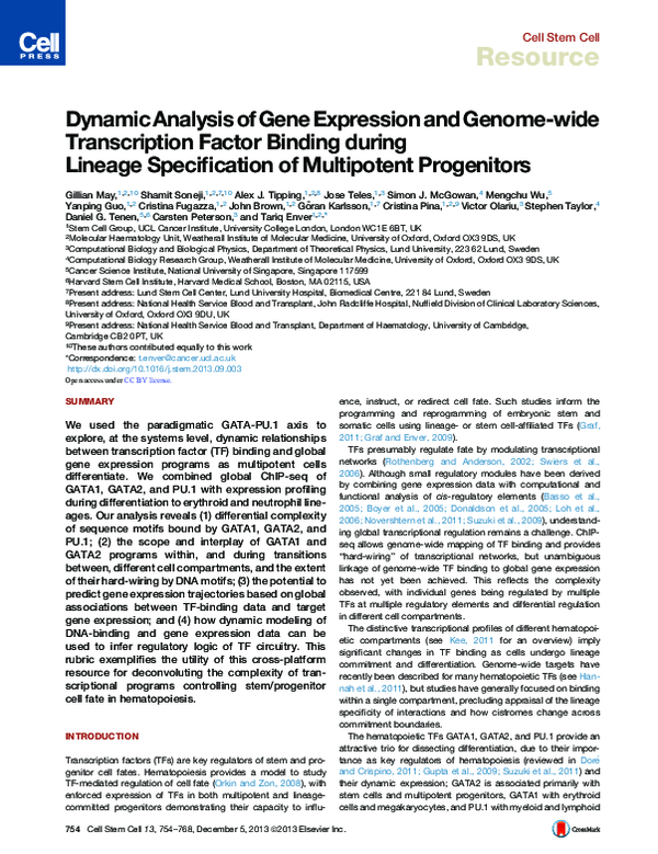 (PDF) Dynamic Analysis of Gene Expression and Genome-wide Transcription ...